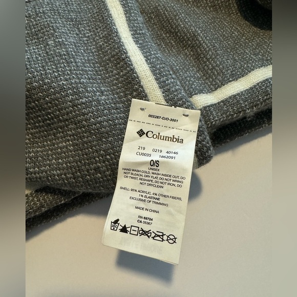 Columbia Fringed Lodge Scarf Large Logo Thick Double Sided Graphic Unisex - Picture 3 of 5